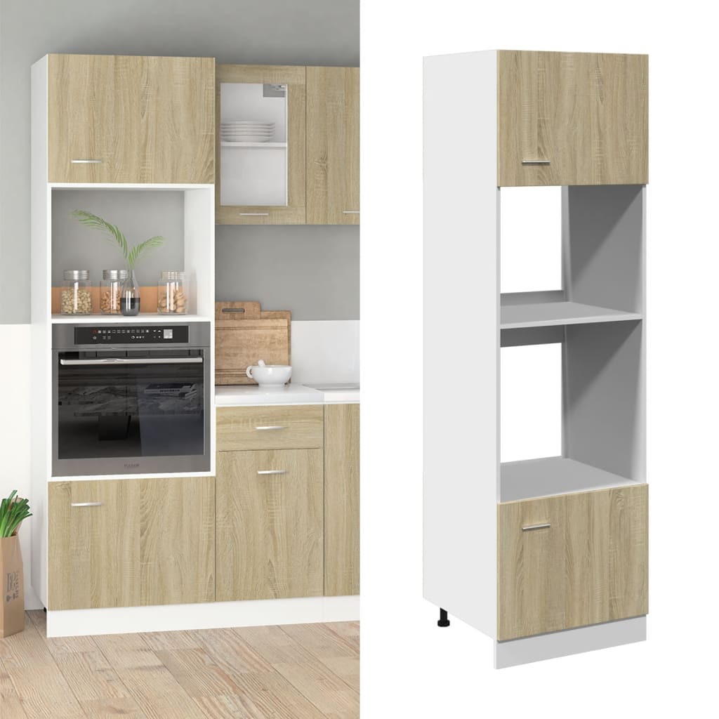 Mobile per Microonde “Lyon” Rovere Sonoma 60x57x207 cm | homemem39