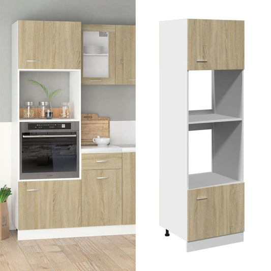 Mobile per Microonde “Lyon” Rovere Sonoma 60x57x207 cm - homemem39