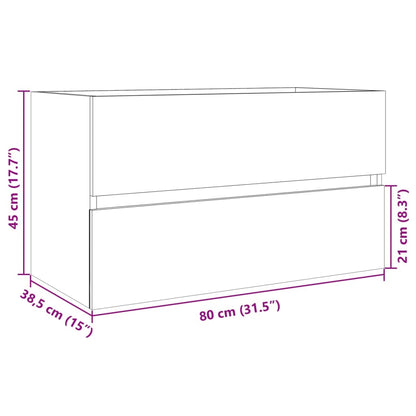 Mobile Lavabo Rovere Sonoma 80x38,5x45 cm in Legno Multistrato | homemem39