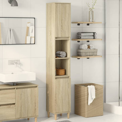 Armadietto da Bagno Rovere Sonoma 30x30x190cm Legno Multistrato | homemem39