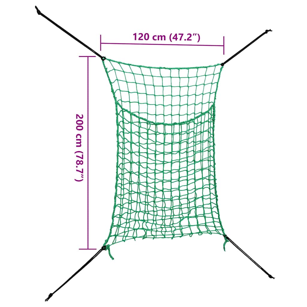 Reti da Fieno 2pz Rettangolari Verdi 200x120 cm in PP | homemem39