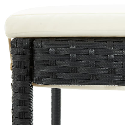 Set Bar da Giardino 3 pz Nero in Legno Acacia e Polyrattan | homemem39