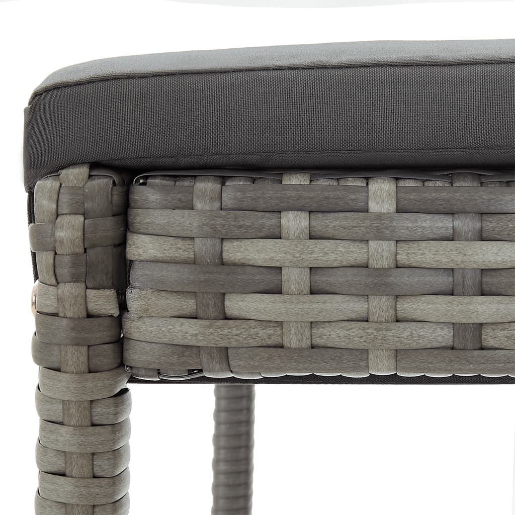 Set Bar da Giardino 3 pz Grigio in Legno Acacia e Polyrattan | homemem39