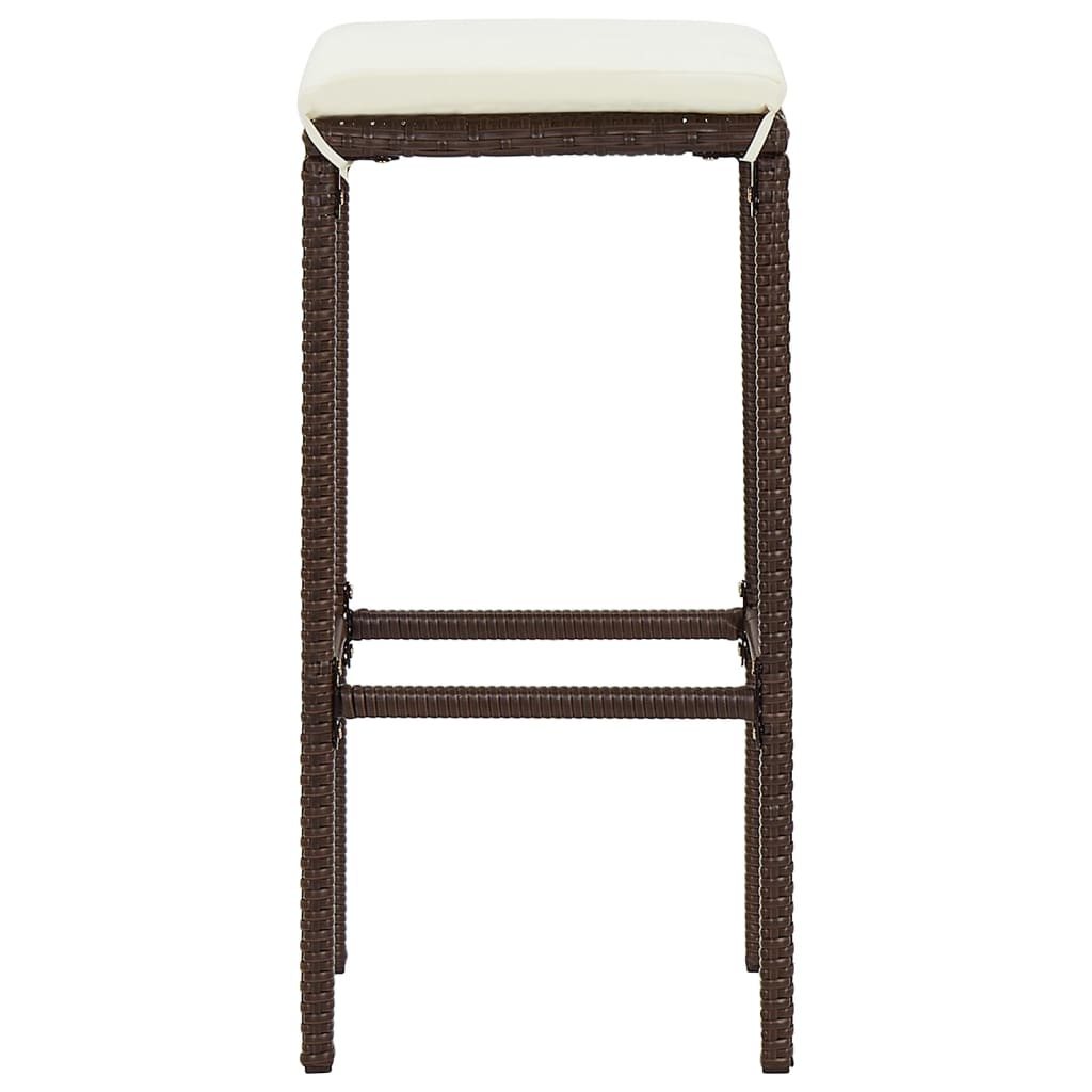 Set Bar da Giardino 3 pz Marrone in Legno Acacia e Polyrattan | homemem39