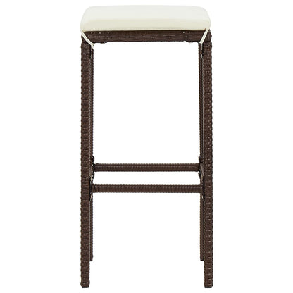 Set Bar da Giardino 3 pz Marrone in Legno Acacia e Polyrattan | homemem39