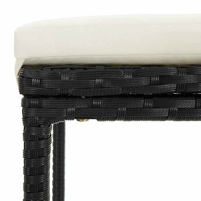 Set Bar da Giardino 3 pz Nero in Legno Acacia e Polyrattan | homemem39