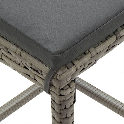 Set Bar Giardino 5pz Grigio Legno Massello Acacia e Polyrattan | homemem39