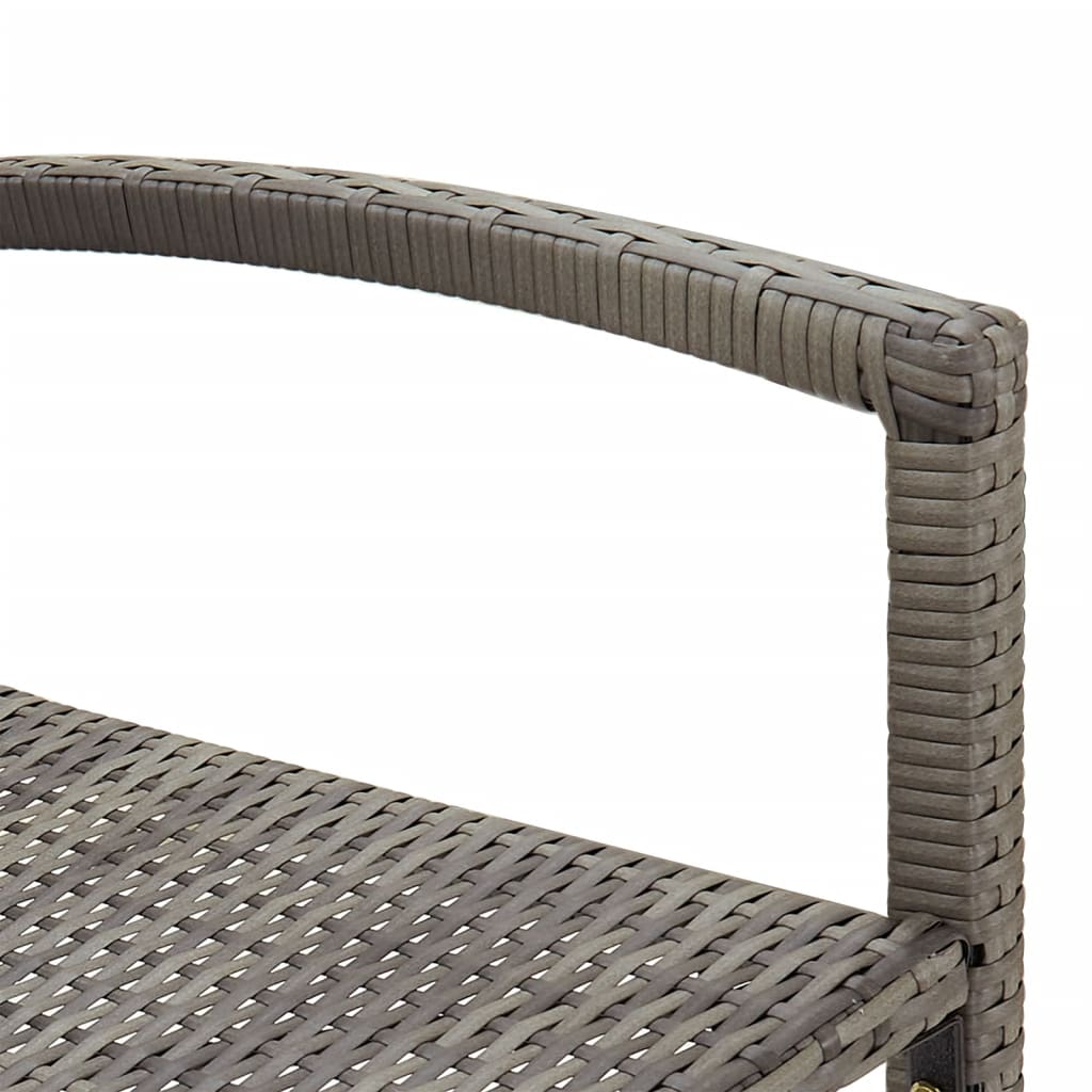 Set Bar da Giardino 3 pz Grigio in Legno Acacia e Polyrattan - homemem39
