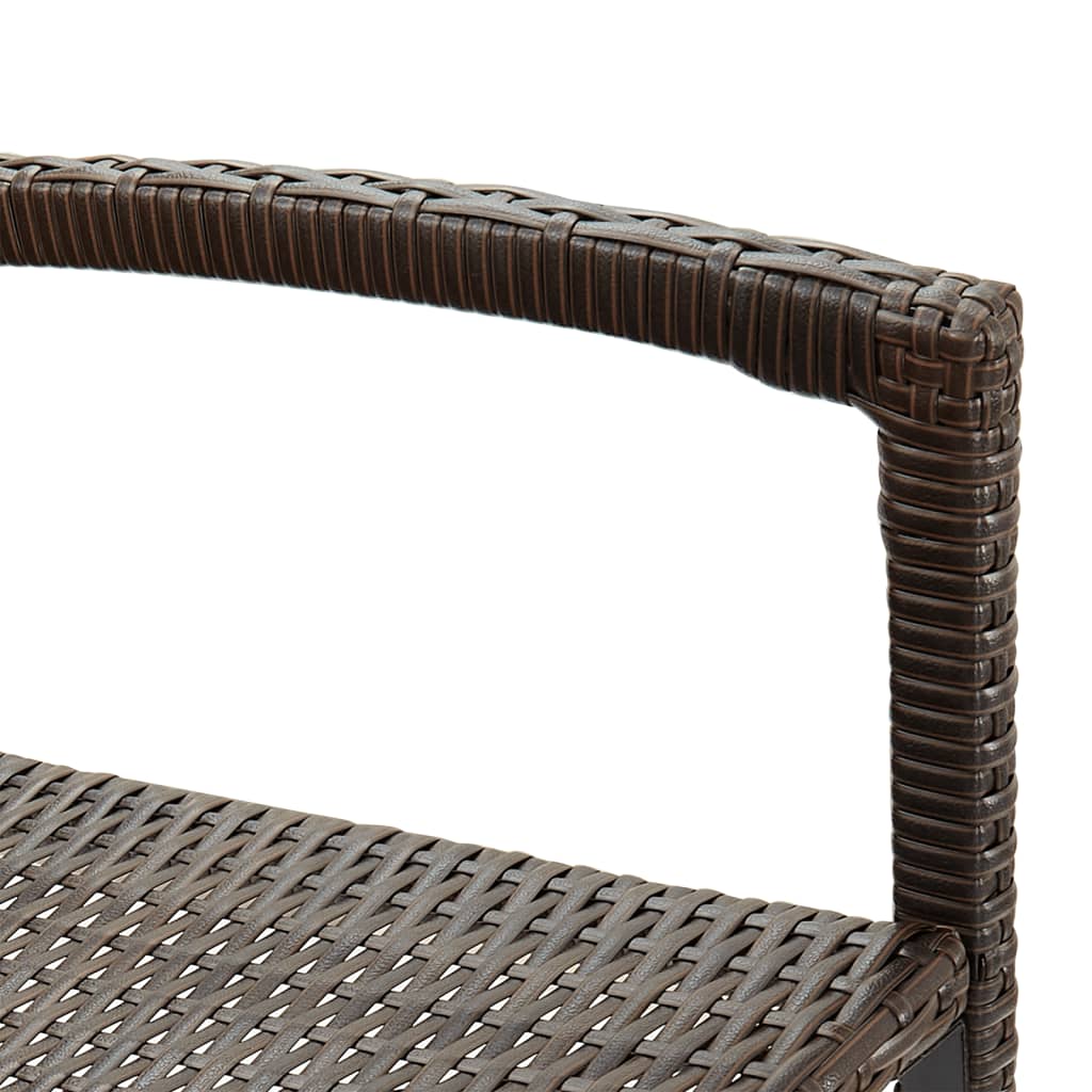 Set Bar Giardino 5pz Marrone Legno Massello Acacia e Polyrattan | homemem39