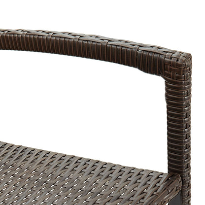 Set Bar Giardino 5pz Marrone Legno Massello Acacia e Polyrattan | homemem39