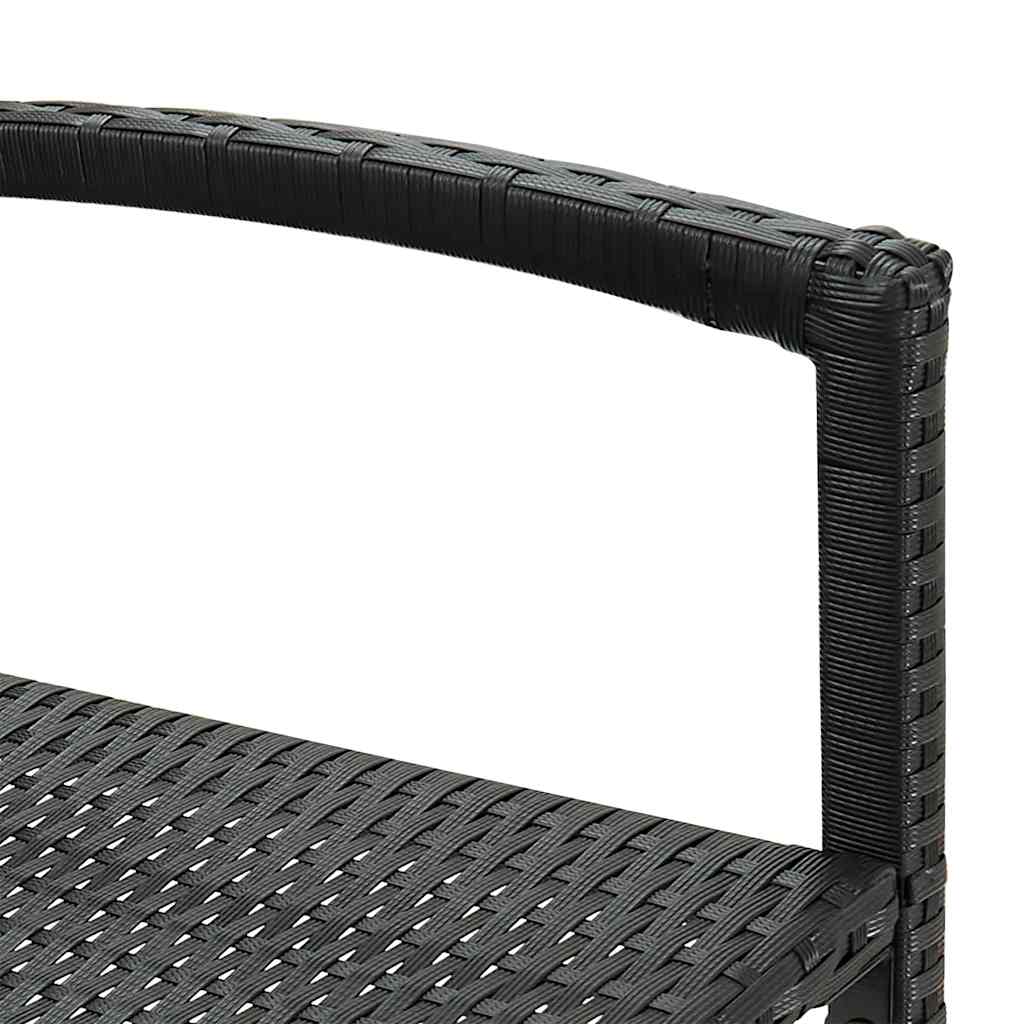 Set Bar da Giardino 5 pz Nero in Legno Acacia e Polyrattan | homemem39