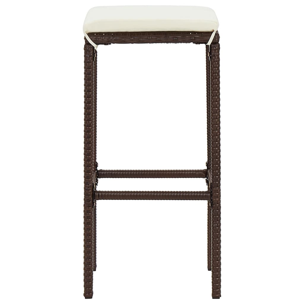 Set Bar Giardino 5pz Marrone Legno Massello Acacia e Polyrattan | homemem39