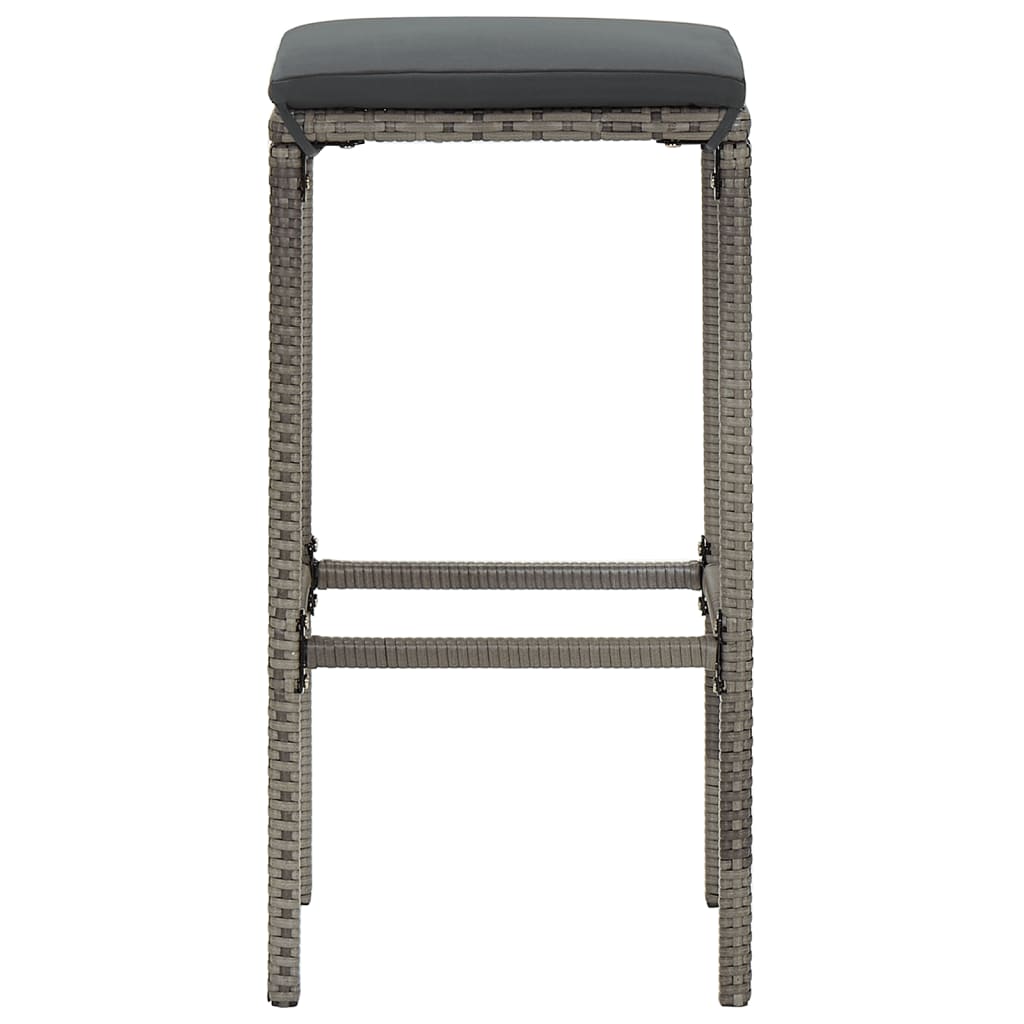 Set Bar Giardino 5pz Grigio Legno Massello Acacia e Polyrattan | homemem39
