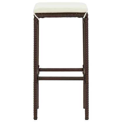 Set Bar Giardino 7pz Marrone Legno Massello Acacia e Polyrattan | homemem39