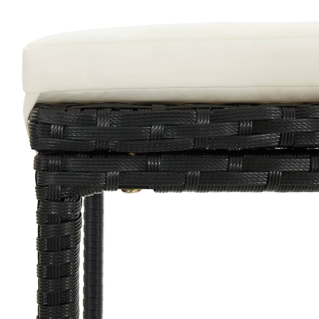 Set Bar da Giardino 7 pz Nero in Legno Acacia e Polyrattan | homemem39