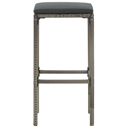 Set Bar da Giardino 7 pz Grigio in Legno Acacia e Polyrattan | homemem39