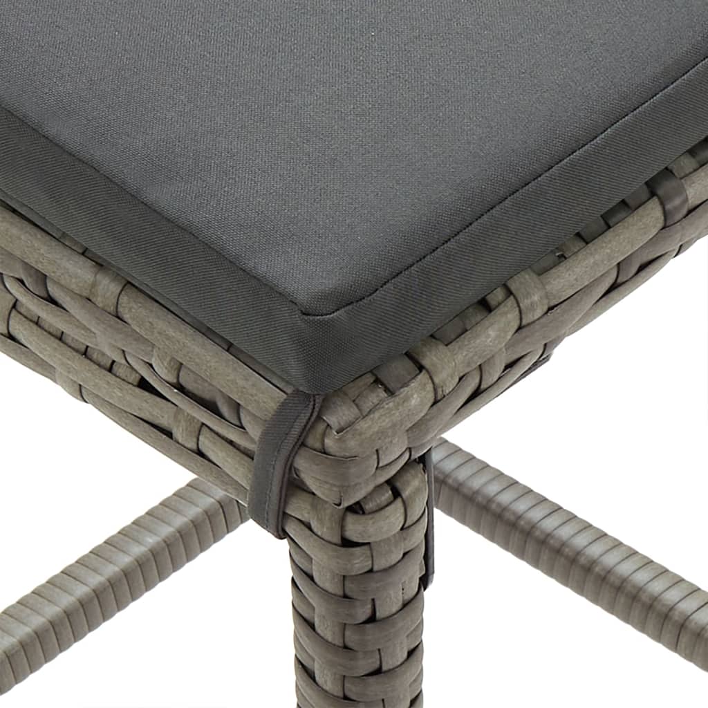 Set Bar da Giardino 7 pz Grigio in Legno Acacia e Polyrattan | homemem39