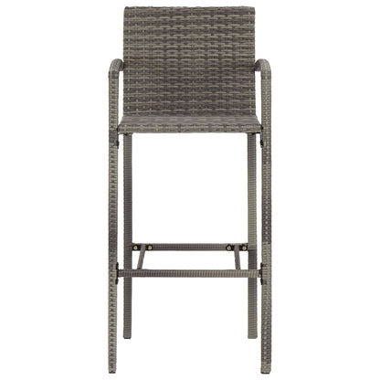 Set Bar Giardino 5pz Grigio Legno Massello Acacia e Polyrattan | homemem39