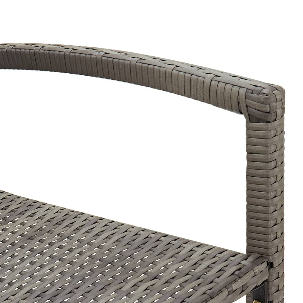 Set Bar Giardino 5pz Grigio Legno Massello Acacia e Polyrattan | homemem39