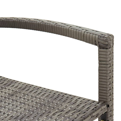Set Bar Giardino 5pz Grigio Legno Massello Acacia e Polyrattan | homemem39