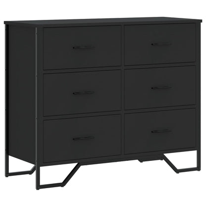 Cassettiera Nera 91x35,5x74,5 cm in Truciolato - homemem39