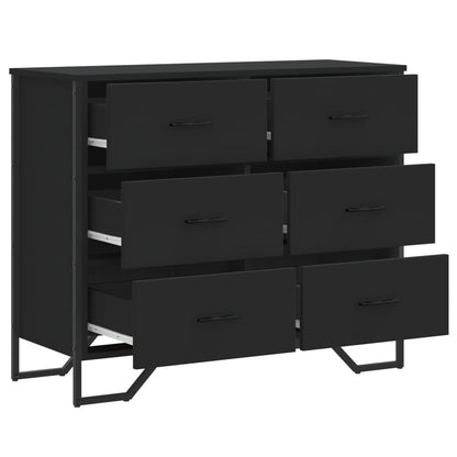 Cassettiera Nera 91x35,5x74,5 cm in Truciolato | homemem39