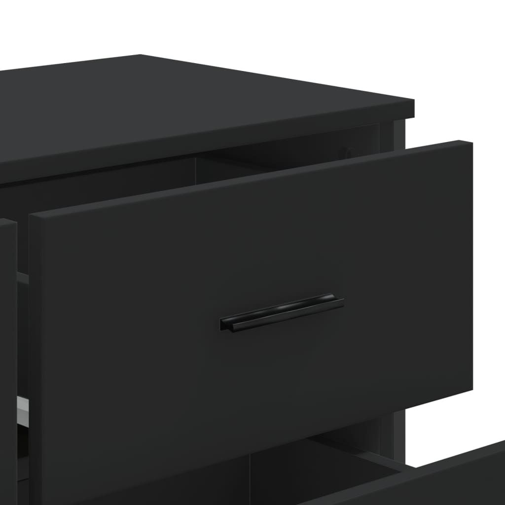 Cassettiera Nera 91x35,5x74,5 cm in Truciolato | homemem39