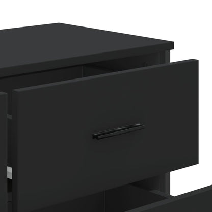 Cassettiera Nera 91x35,5x74,5 cm in Truciolato - homemem39