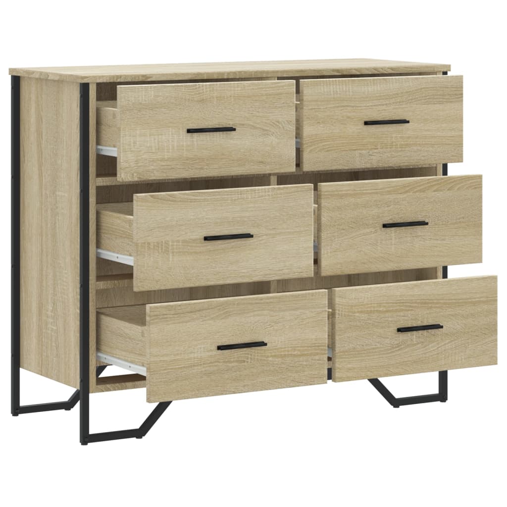 Cassettiera Rovere Sonoma 91x35,5x74,5 cm in Truciolato - homemem39