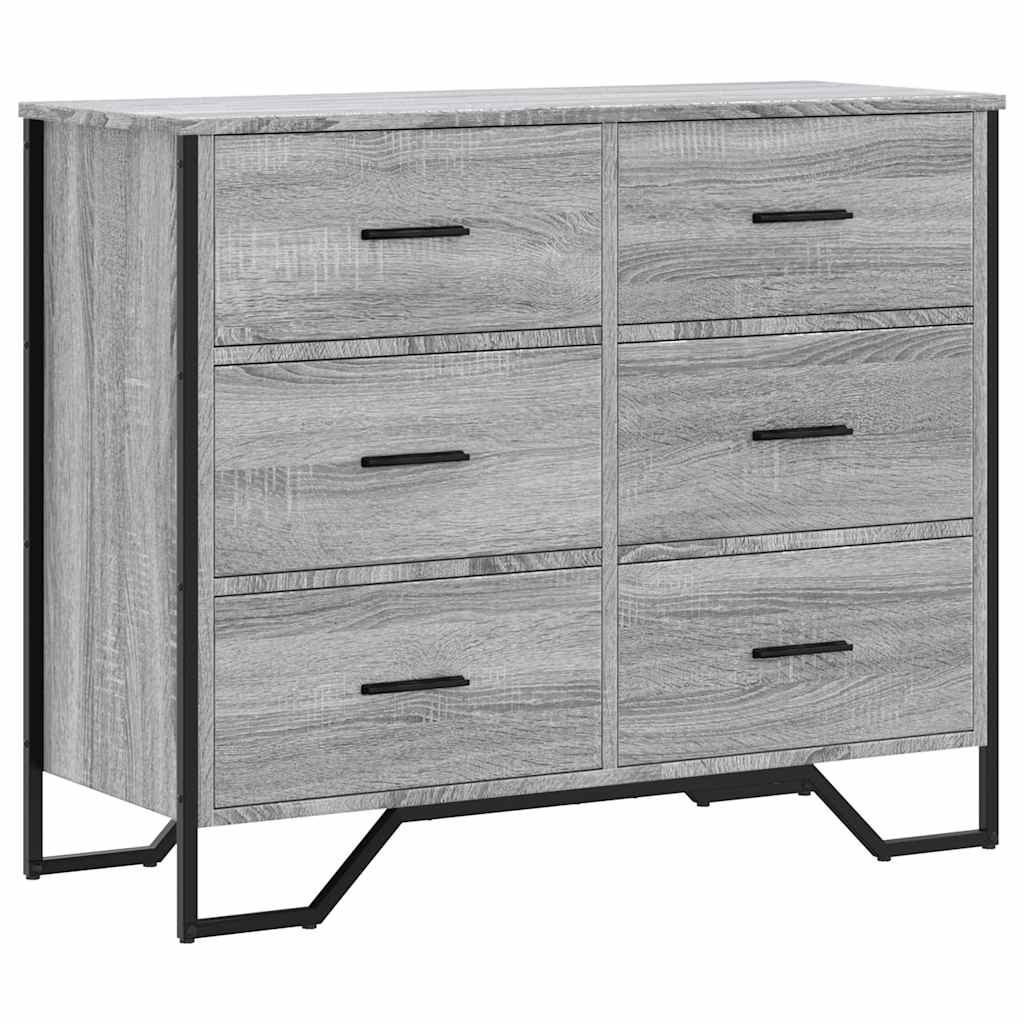 Cassettiera Grigio Sonoma 91x35,5x74,5 cm in Truciolato - homemem39