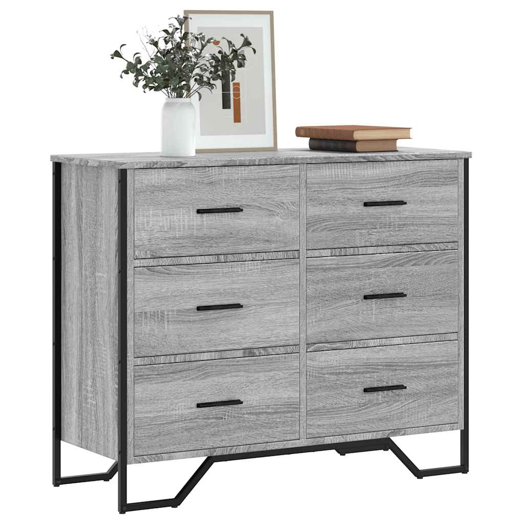 Cassettiera Grigio Sonoma 91x35,5x74,5 cm in Truciolato - homemem39