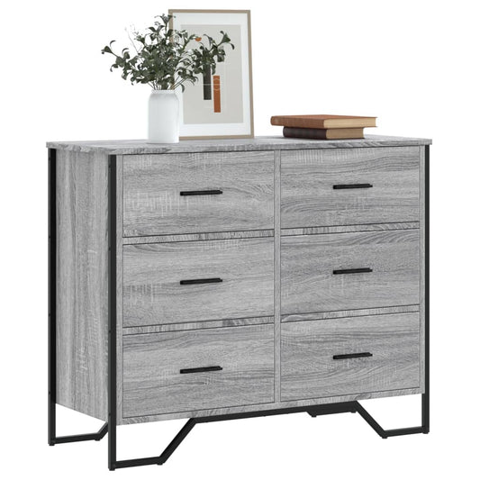 Cassettiera Grigio Sonoma 91x35,5x74,5 cm in Truciolato - homemem39