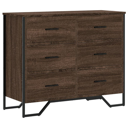Cassettiera Rovere Marrone 91x35,5x74,5 cm in Truciolato - homemem39