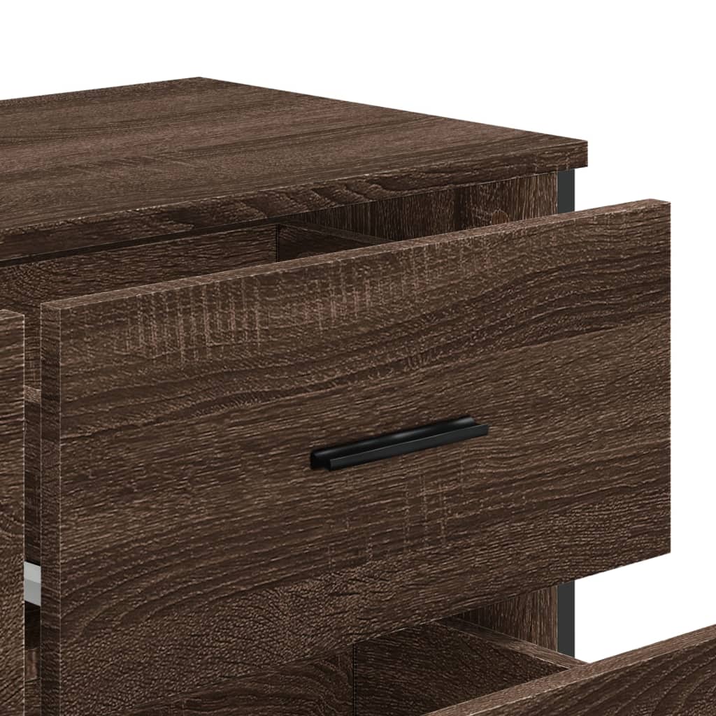 Cassettiera Rovere Marrone 91x35,5x74,5 cm in Truciolato - homemem39