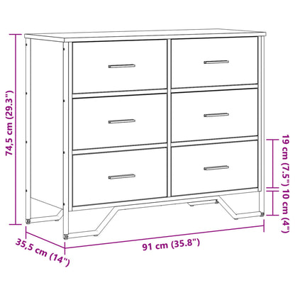 Cassettiera Rovere Marrone 91x35,5x74,5 cm in Truciolato - homemem39