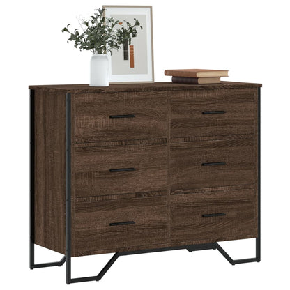 Cassettiera Rovere Marrone 91x35,5x74,5 cm in Truciolato - homemem39