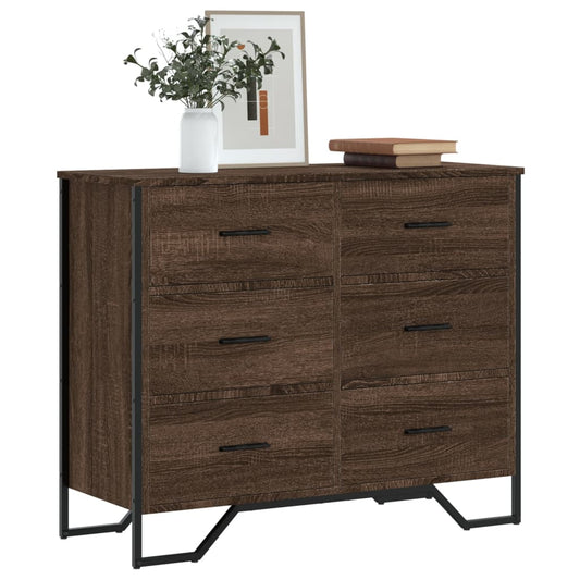 Cassettiera Rovere Marrone 91x35,5x74,5 cm in Truciolato - homemem39