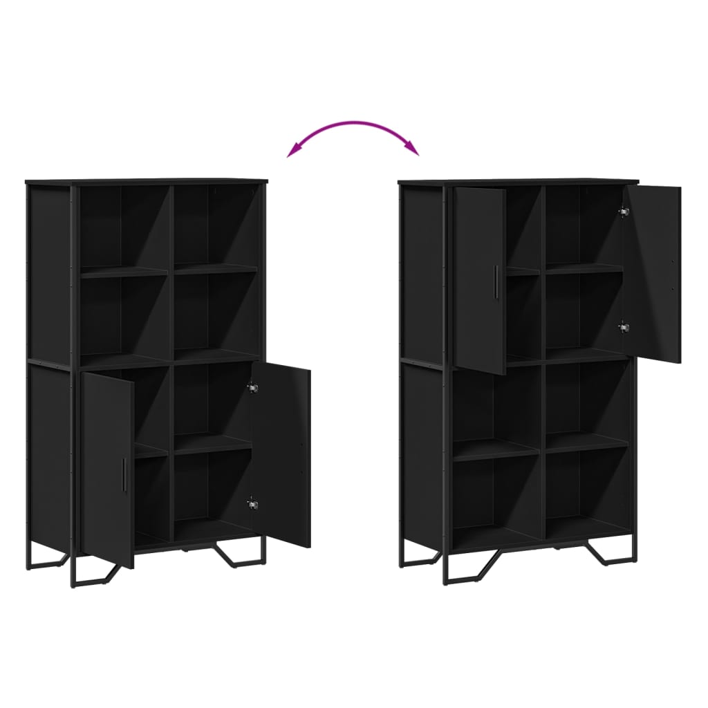 Credenza Nera 79,5x35,5x137,5 cm in Truciolato - homemem39