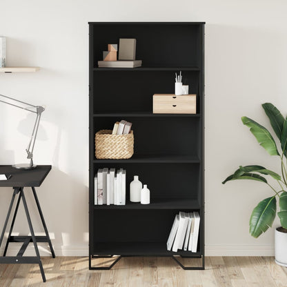 Libreria Nera 80x31x169 cm in Truciolato | homemem39