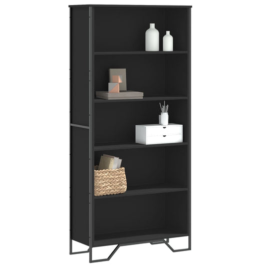 Libreria Nera 80x31x169 cm in Truciolato | homemem39