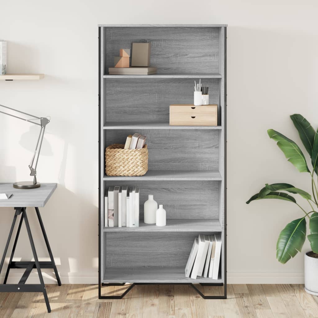 Libreria Grigio Sonoma 80x31x169 cm in Truciolato | homemem39