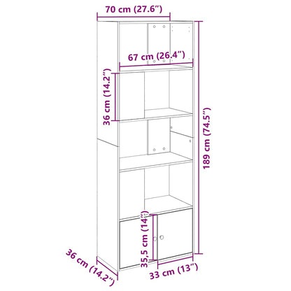 Libreria Nera 70x36x189 cm in Legno Multistrato | homemem39