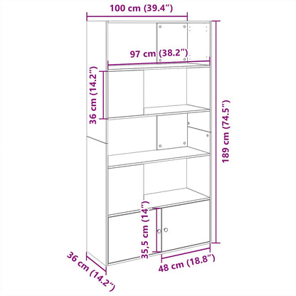 Libreria Rovere Sonoma 100x36x189 cm in Legno Multistrato | homemem39