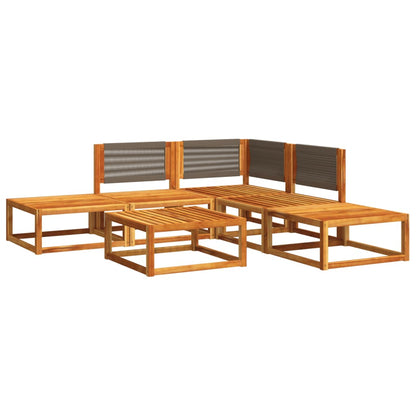 Set di divani da giardino 6 pezzi con cuscini in legno di acacia e corda | homemem39