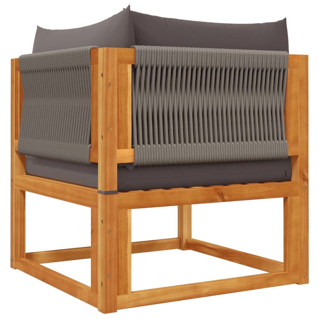 Set di divani da giardino 6 pezzi con cuscini in legno di acacia e corda | homemem39
