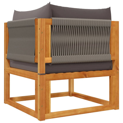 Set di divani da giardino 5 pezzi con cuscini in legno di acacia e corda | homemem39