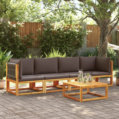 Set di divani da giardino 4 pezzi con cuscini in legno di acacia e corda