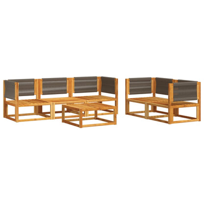 Set di divani da giardino 6 pezzi con cuscini in legno di acacia e corda | homemem39