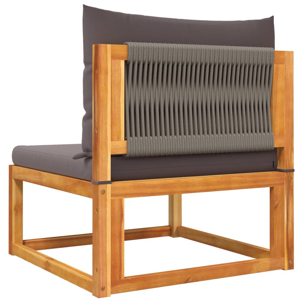 Set di divani da giardino 8 pezzi con cuscini in legno di acacia e corda | homemem39