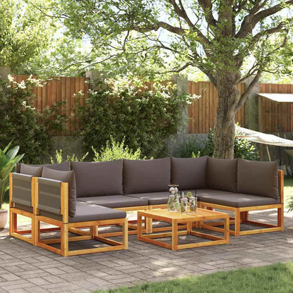 Set di divani da giardino 7 pezzi con cuscini in legno di acacia e corda | homemem39